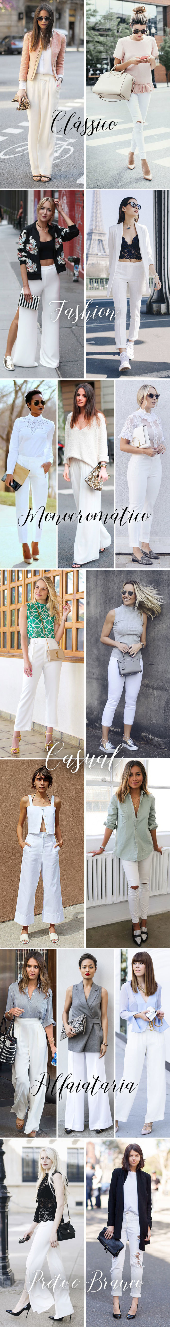 16 ideias para usar calça branca - Por Layla Monteiro