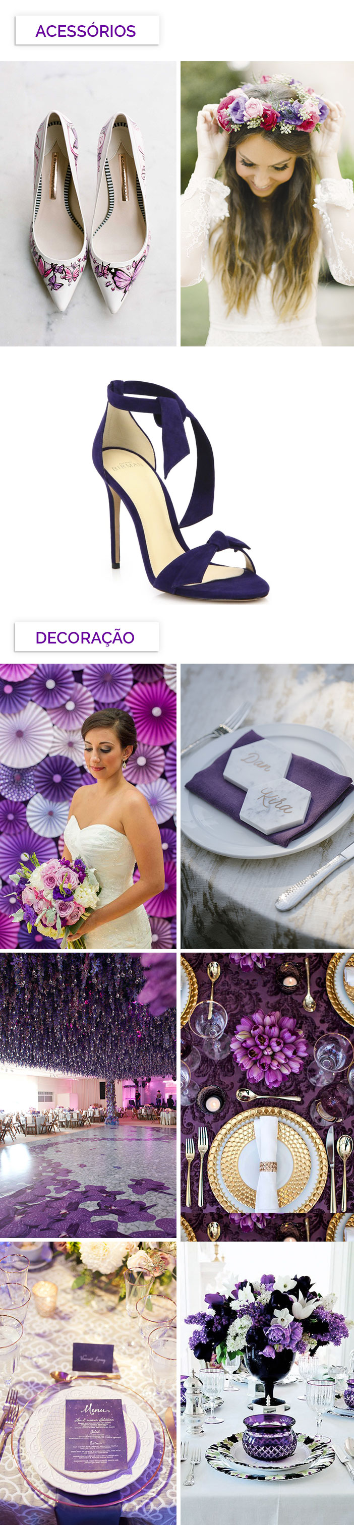 Como inserir o ultra violet no seu casamento - Acessórios e decoração