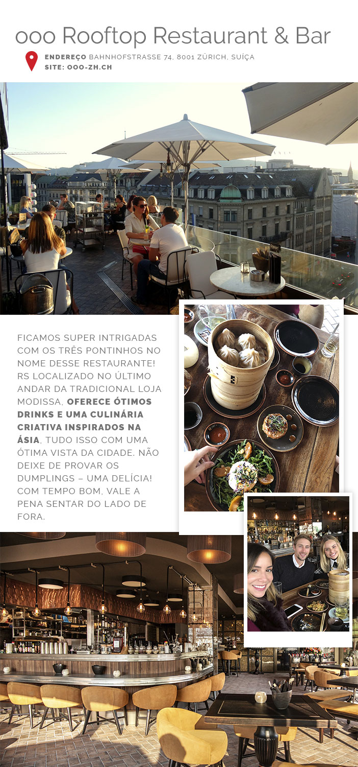 Diário de bordo - Zurique - ooo Rooftop Restaurant & Bar
